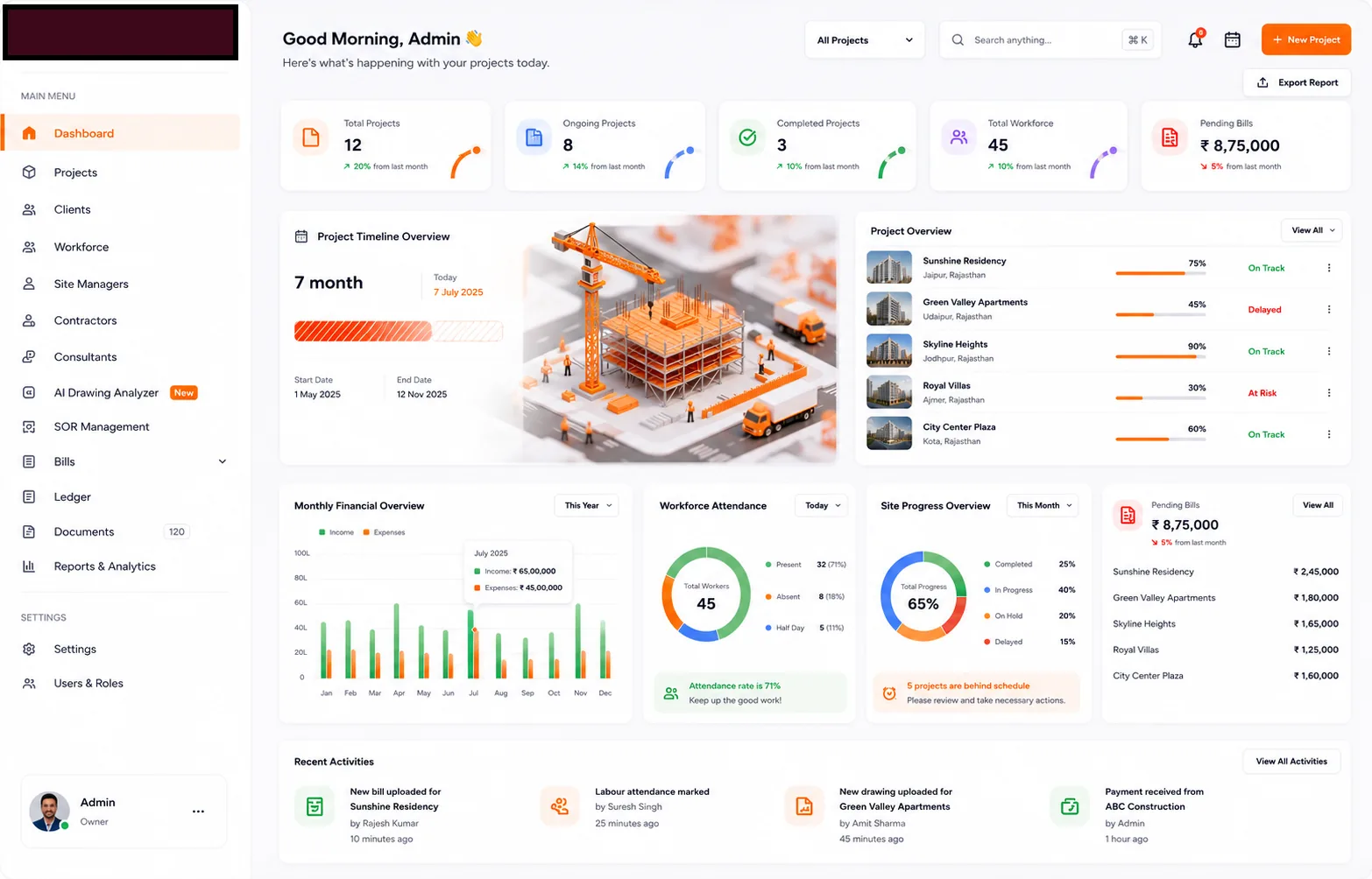 Construction ERP screen 2