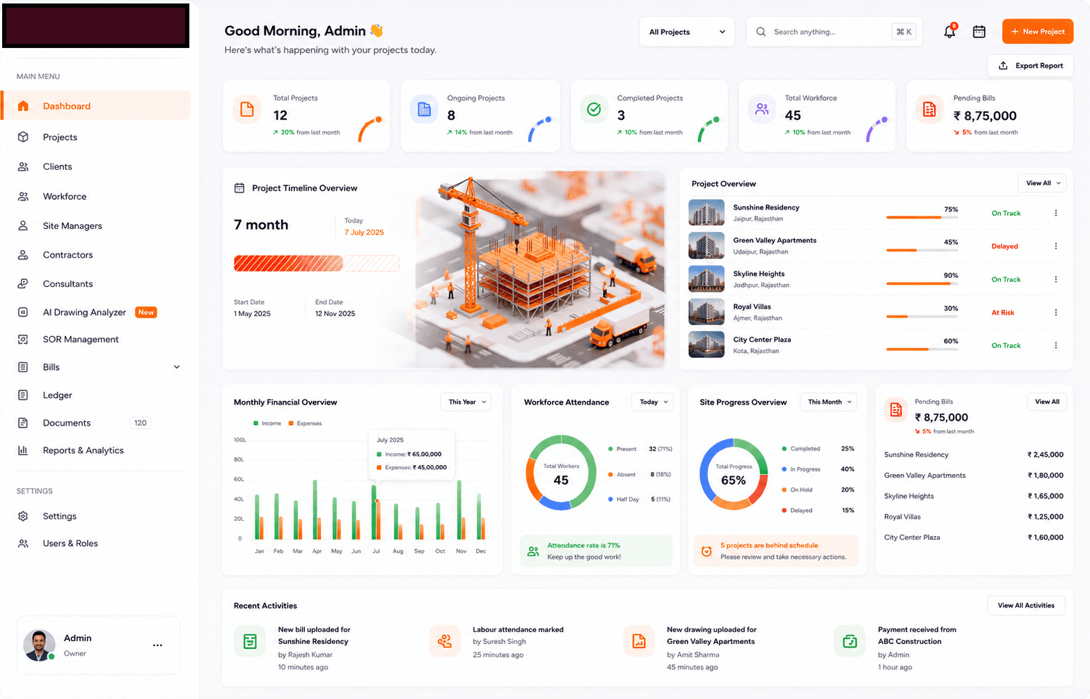 Construction AI ERP screenshot 1