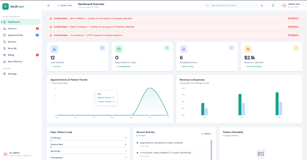 Hospital HRMS screenshot 2