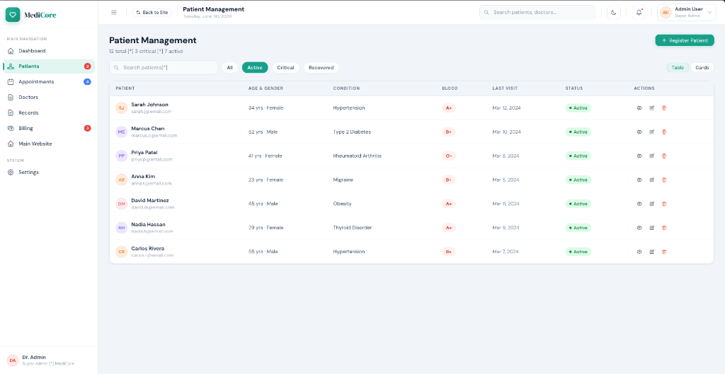Hospital HRMS screenshot 4