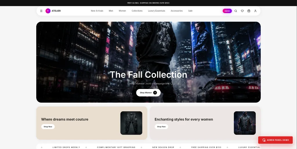 Example E-commerce interface built by Eryon